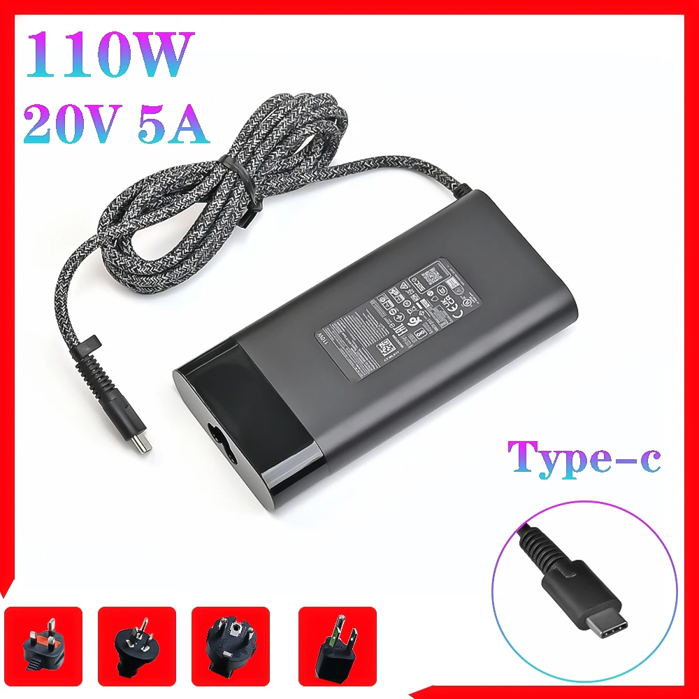 TPN-CA24 20V 5A 110W TYPE-C USB 5V 2A AC Adapter For HP Laptop Power Supply Charger