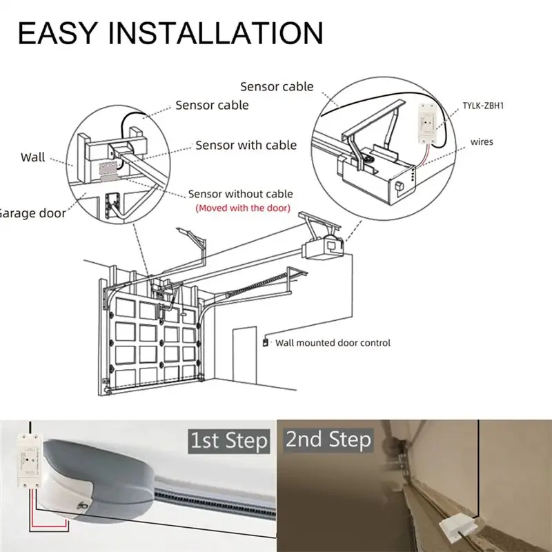 DT21 Smart Garage Door Opener Zigbee, Tuya WiFi Remote Control for Alexa Yandex, Easy Install White