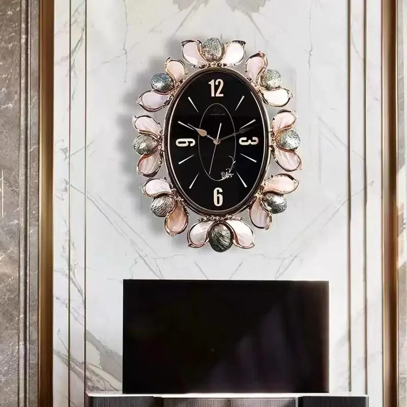 Round Designer Elegant Wall Clock Fashion Gold Living Room Digital Clock Luxury Modern Big Orologio Da Parete Home Decor Items