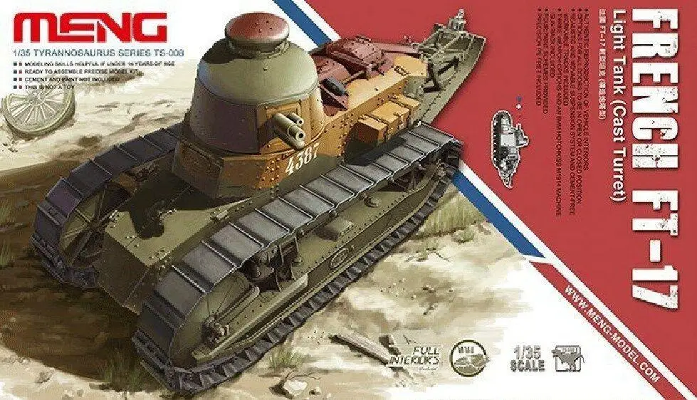 

Meng TS-008 Model 1/35 French FT-17 Light Tank (Cast Turret) Armour