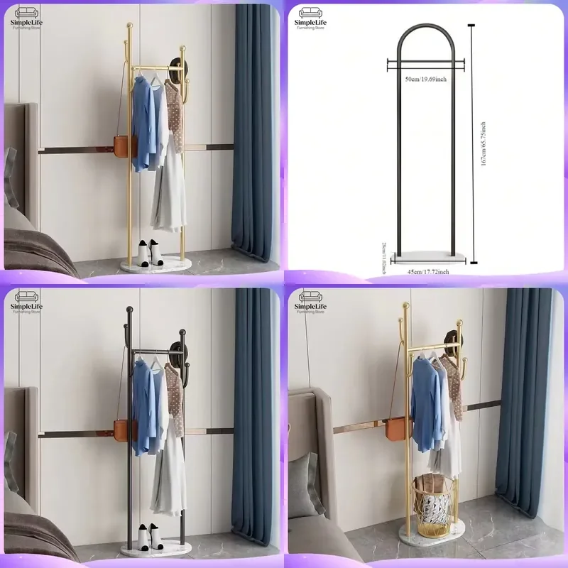 Luxury Floor Coat Rack Stand Creative Marble Base Hanger for Bedroom Living Room Home Furniture Heavy Duty Clothes Hat