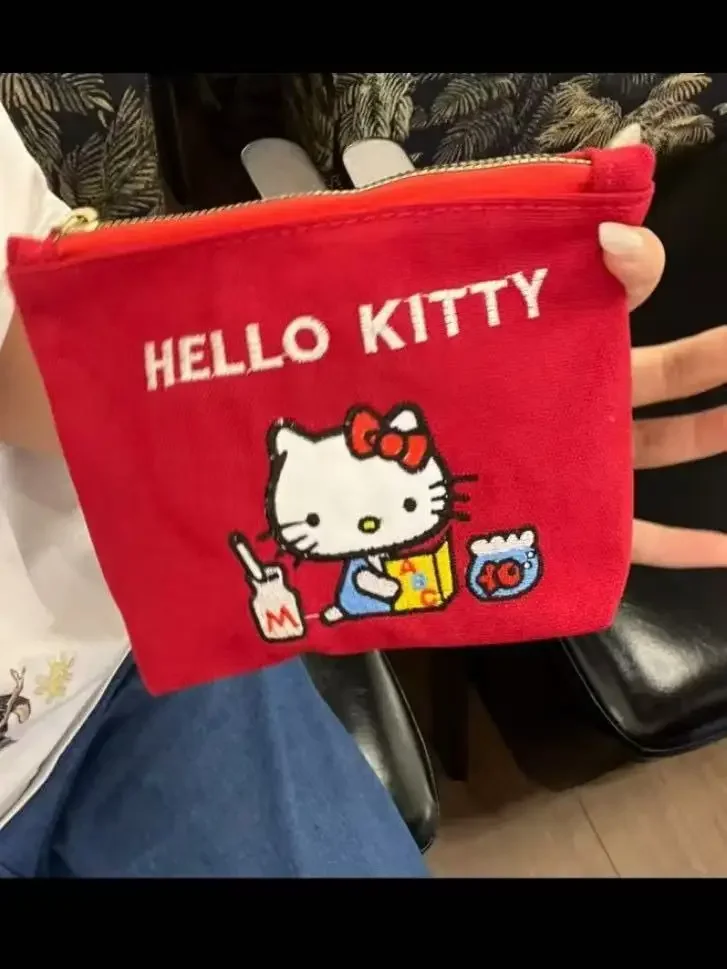 Cartoon Large Capacity Cat Embroidered Coin Purse Premium Simple Storage Bag Cosmetic Bag Limited Edition Cosmetic Storage Bag view 5