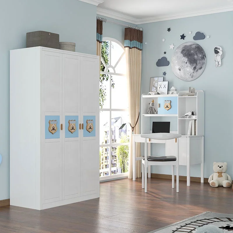 Modern Kids Bed and Wardrobe Set for Boy's Bedroom