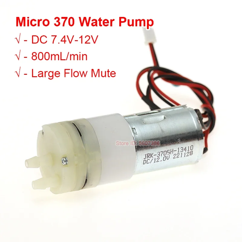 

Micro 370 Water Pump Self Priming Pump DC 7.4V 9V 12V Silent Electric Diaphragm Pump 800ml/M Large Flow Mute