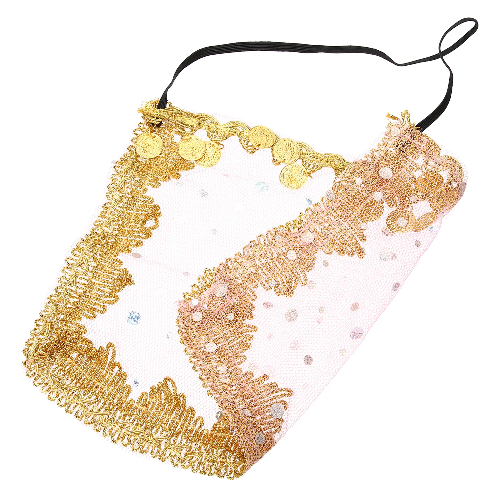 Buiksluier met pailletten verfraaid pure mesh, perfect voor toneelvoorstellingen, cosplay buikdanseres outfitaccessoire