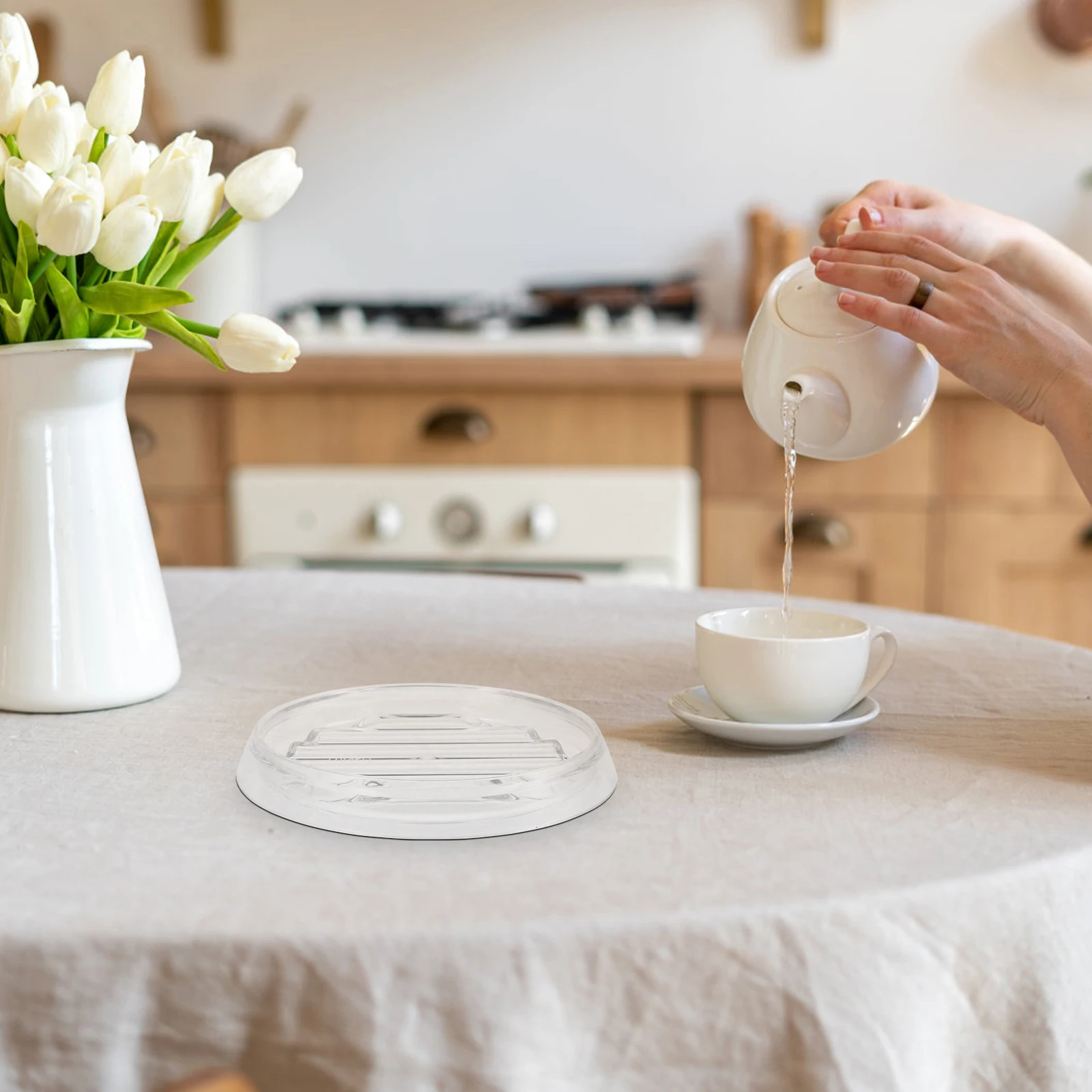 

Multifunctional Kettle Pad Heat Resistant PP Saucer Coaster for Pitcher Water Container Tea Cup Protector Home Travel