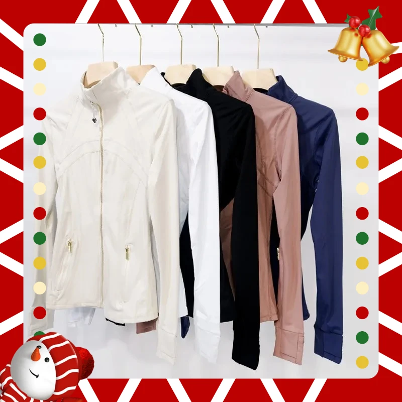 

New Gold Zipper Slimming Jacket Yoga Stand Up Collar Jacket Slim Fit Quick Drying Sports Thin Design Twilight Rose Gold Summer