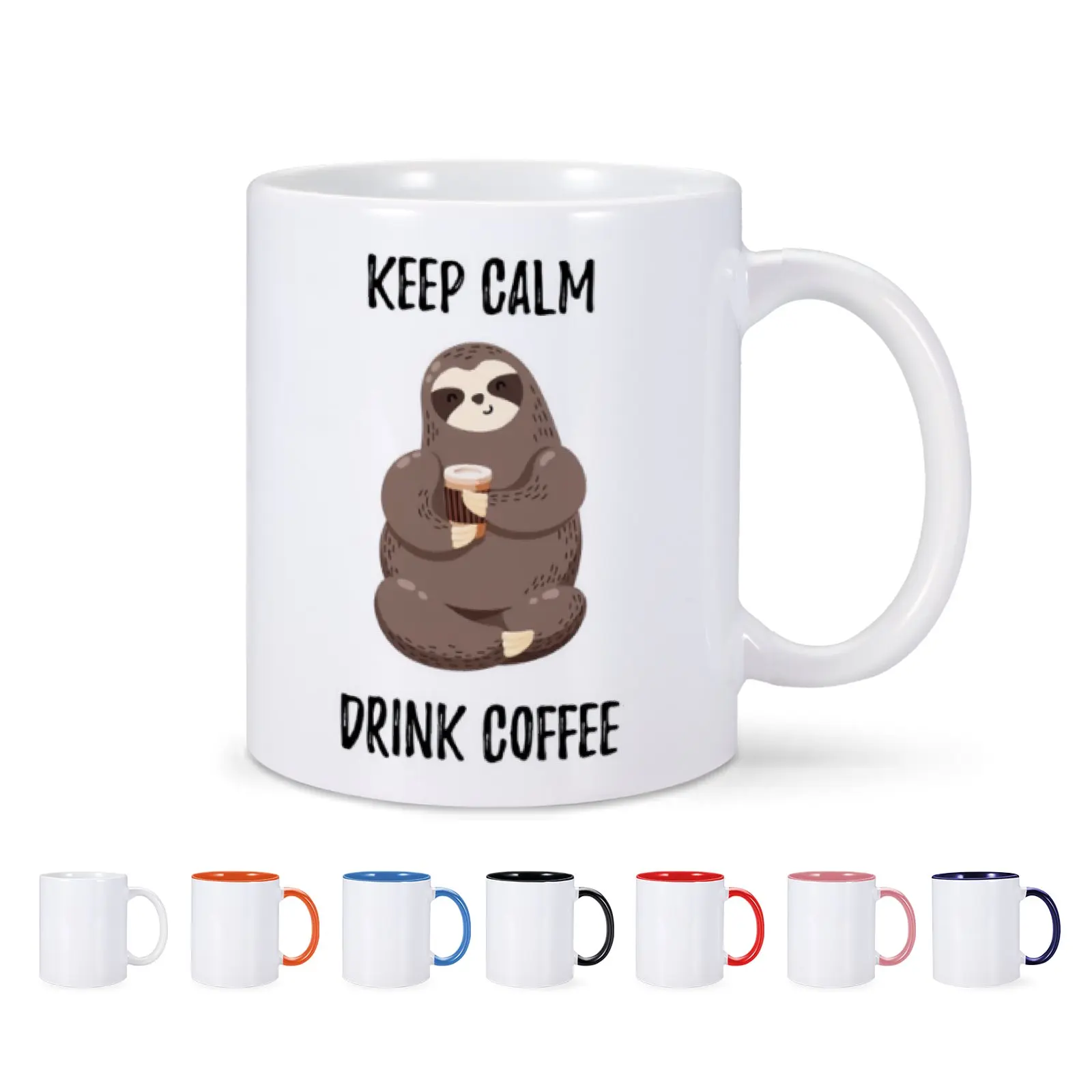 1pc 11oz Sloth Ceramic Mug Keep Calm And Drink Coffee Sloth Cup Drinkware Funny Gift for Coffee Lover Coworker Friend Gift