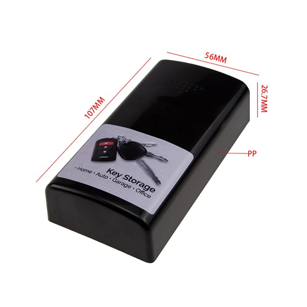 Portable Key Safe Box Magnetic Creative Case Holder for Key Hidden Black Outdoor