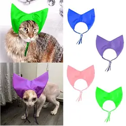 Comfortable Ear Protection Cat Shower Cap Adjustable Waterproof Pet Grooming Hat with Ear Cover Bathing Hat Cat