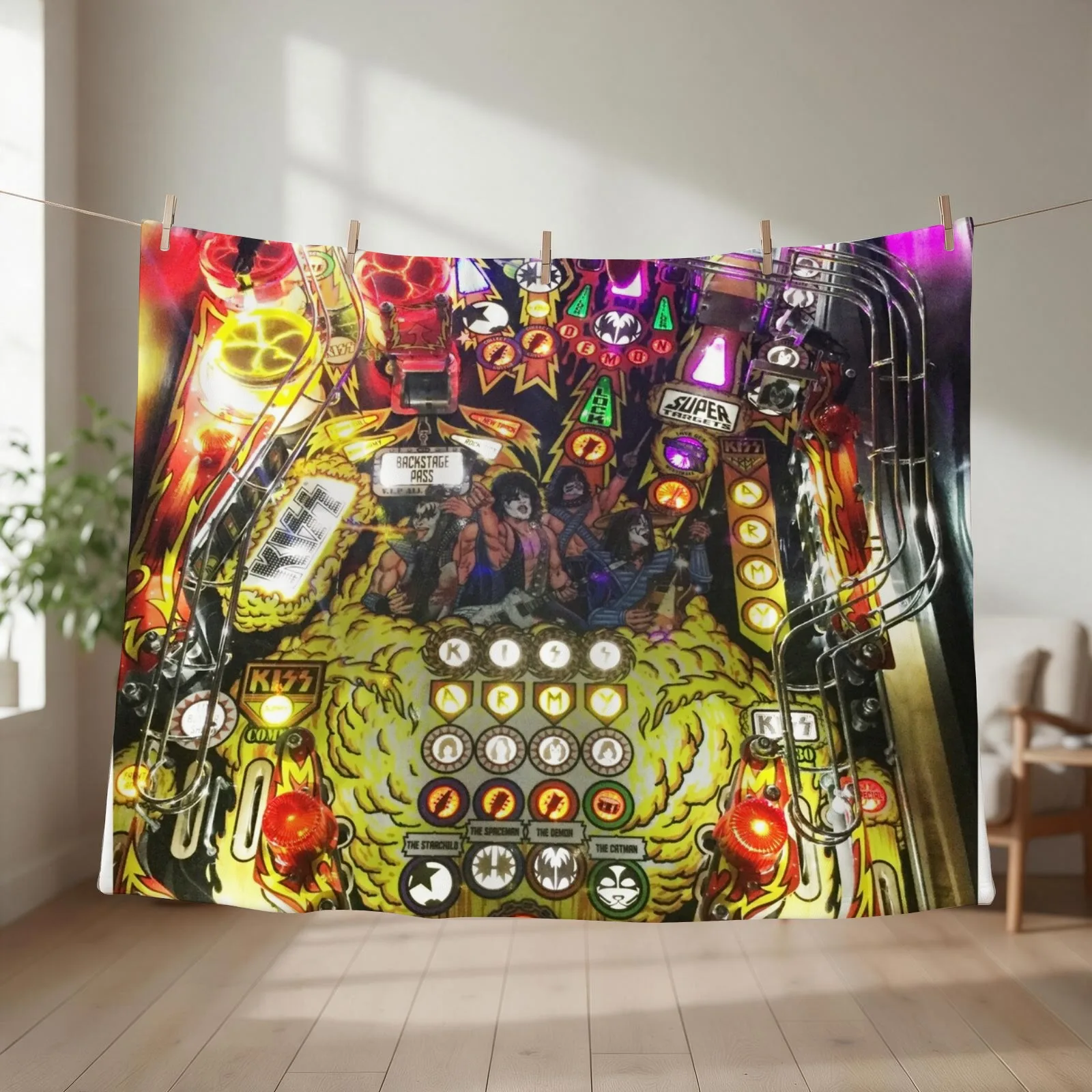 Pinball Machine Throw Blanket couch cozy soft plush fuzzy picnic outdoor blanket