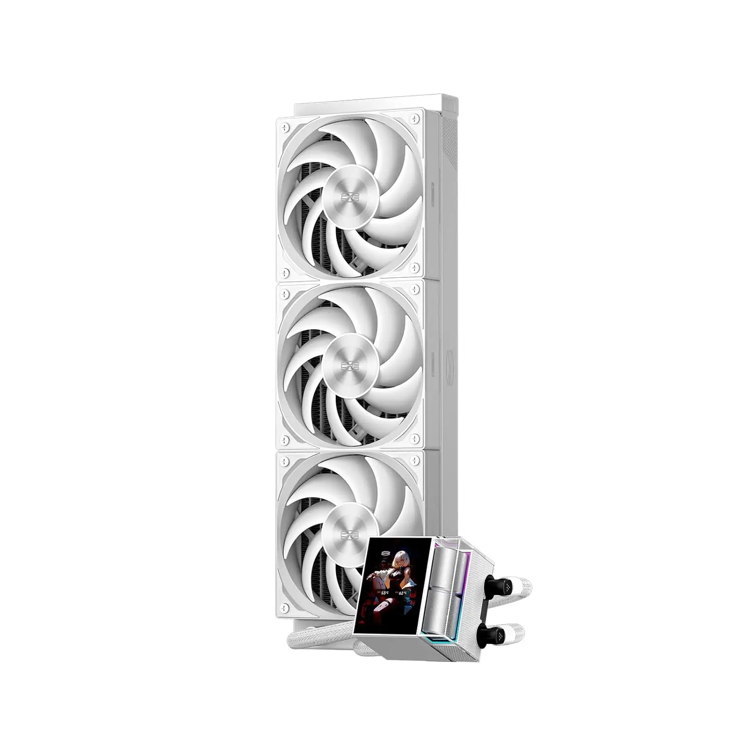 

360mm AIO Liquid Cooler with 2.4" IPS LCD, 3x F5 R120 Fans, 315W TDP, Support Intel LGA1700/1851 & AM5