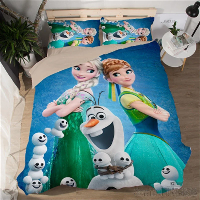 Frozen Elsa Princess Duvet Cover Set HD Comforter Cover for Kids Bedding Sets Bedclothes Bedroom Decor