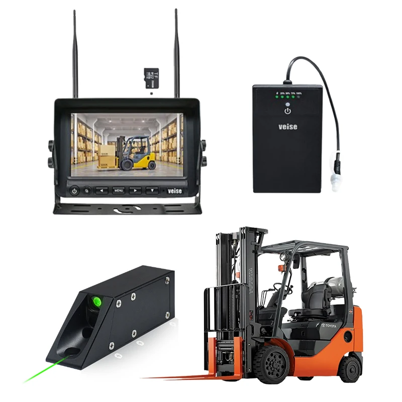 نظام كاميرا الرافعة الشوكية اللاسلكية مع حزمة بطارية قابلة لإعادة الشحن لكاميرا الشوكة بالليزر لشاحنة الوصول إلى الرافعة الشوكية #3