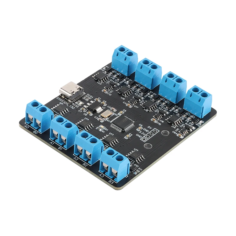 USB to 8-way RS485 Serial Port Type-C to 8-way 485 Multi-channel UART HUB RS485 Module YR-6028