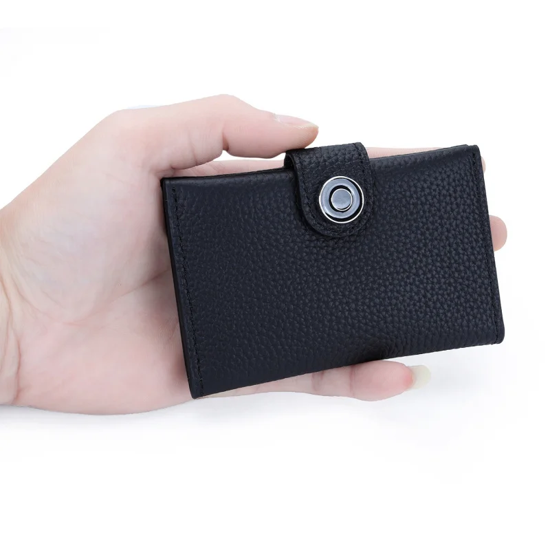 Cowhide Leather Premium Business Unisex Cards Holder Coin Purse Unisex Multi-card Slot Card clip Driver's License Storage Bag