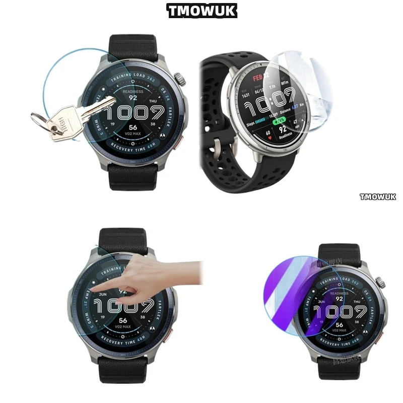 

For Amazfit Balance 2 Balance2 Anti-Scratch 9H Tempered Glass Screen Protector, HD Transparent, Oleophobic Coating, Full Coverag