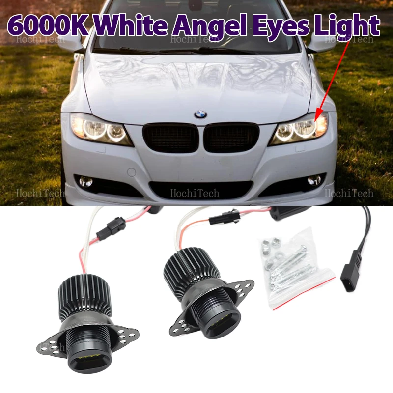 60W LED Halo Ring Angel Eye Light Bulb For BMW 3 Series E90 E91 LCI Facelift Halohalogen Headlight 2009 2010 2011