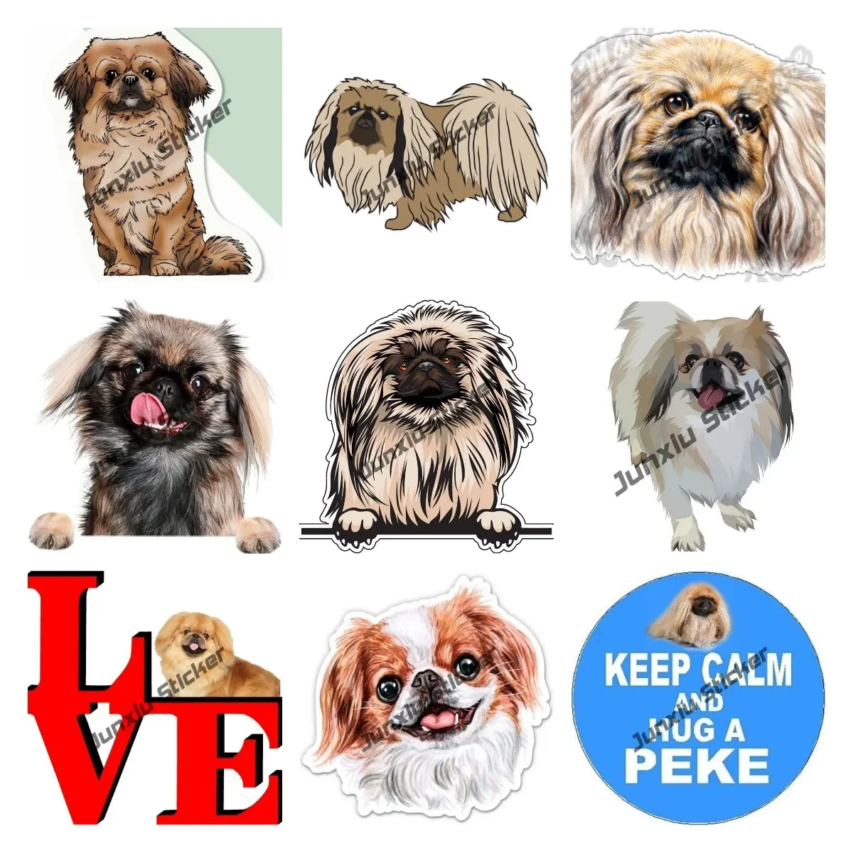 

Cartoon Animals Pekingese Vinyl Decal Pekingese Dog Breed Bumper Sticker for Car Laptops Tumblers Windows Trucks Car Accessories