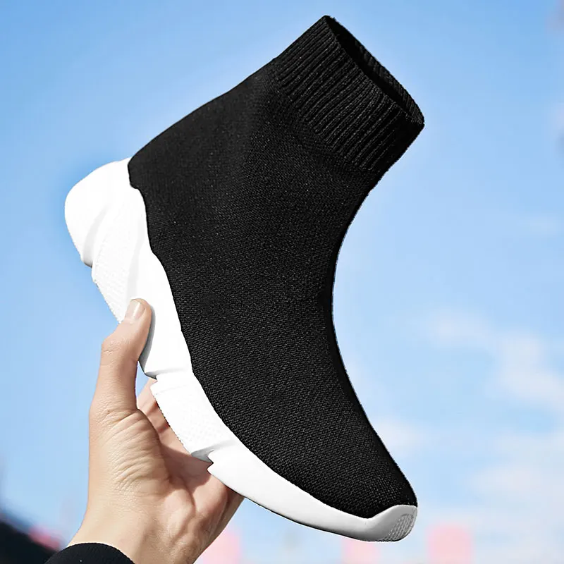 MWY Women Casual Vulcanize Shoes Wedge Platform Slip on Socks Shoes Unisex Sneakers Man Black Breathable Shoes zapatillas mujer