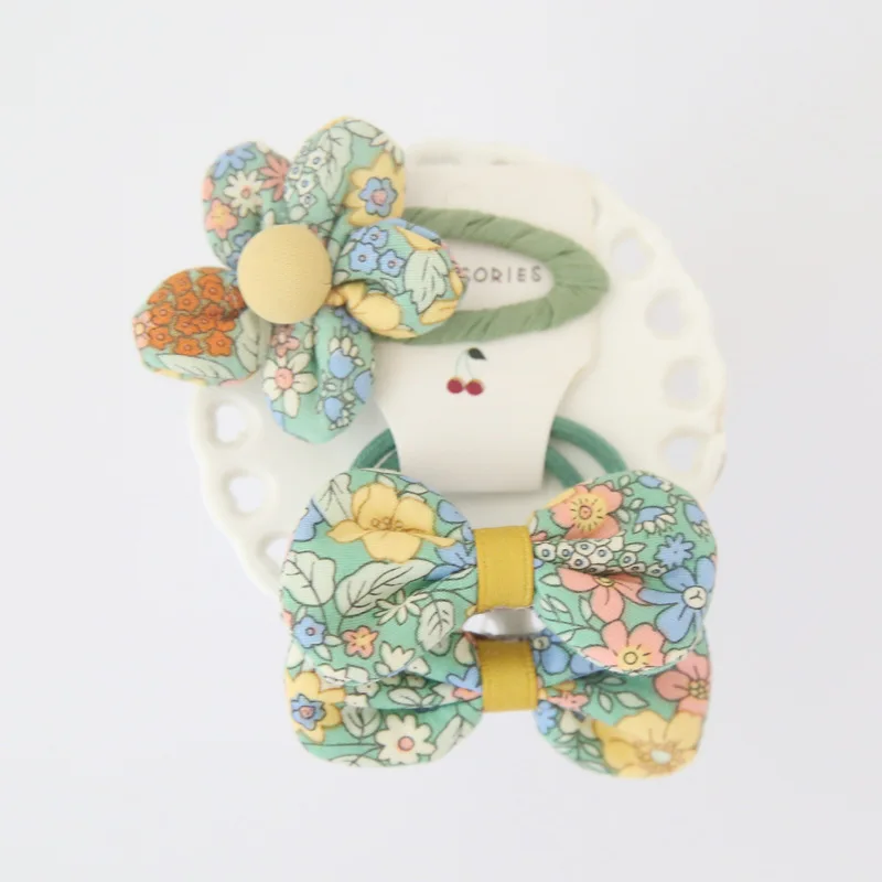 مشابك شعر زهرية للفتيات الصغيرات، ربطات شعر من القماش مكونة من 3 قطع من مجموعة أميرات الحفلات سهلة الاستخدام