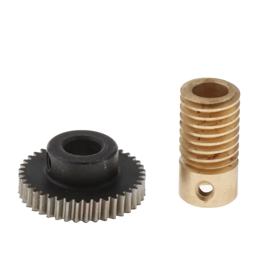 

0.5 Modulus 40T Steel Worm Gear Wheel + Brass Gear Shaft Hole 3.175-6mm