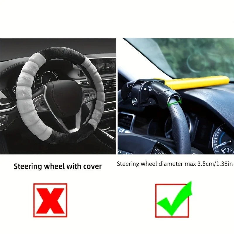 Car Steering Wheel Lock Universal  Heavy Duty Stainless Lock Anti-theft Car Security Rotary Enhance Automobile Security