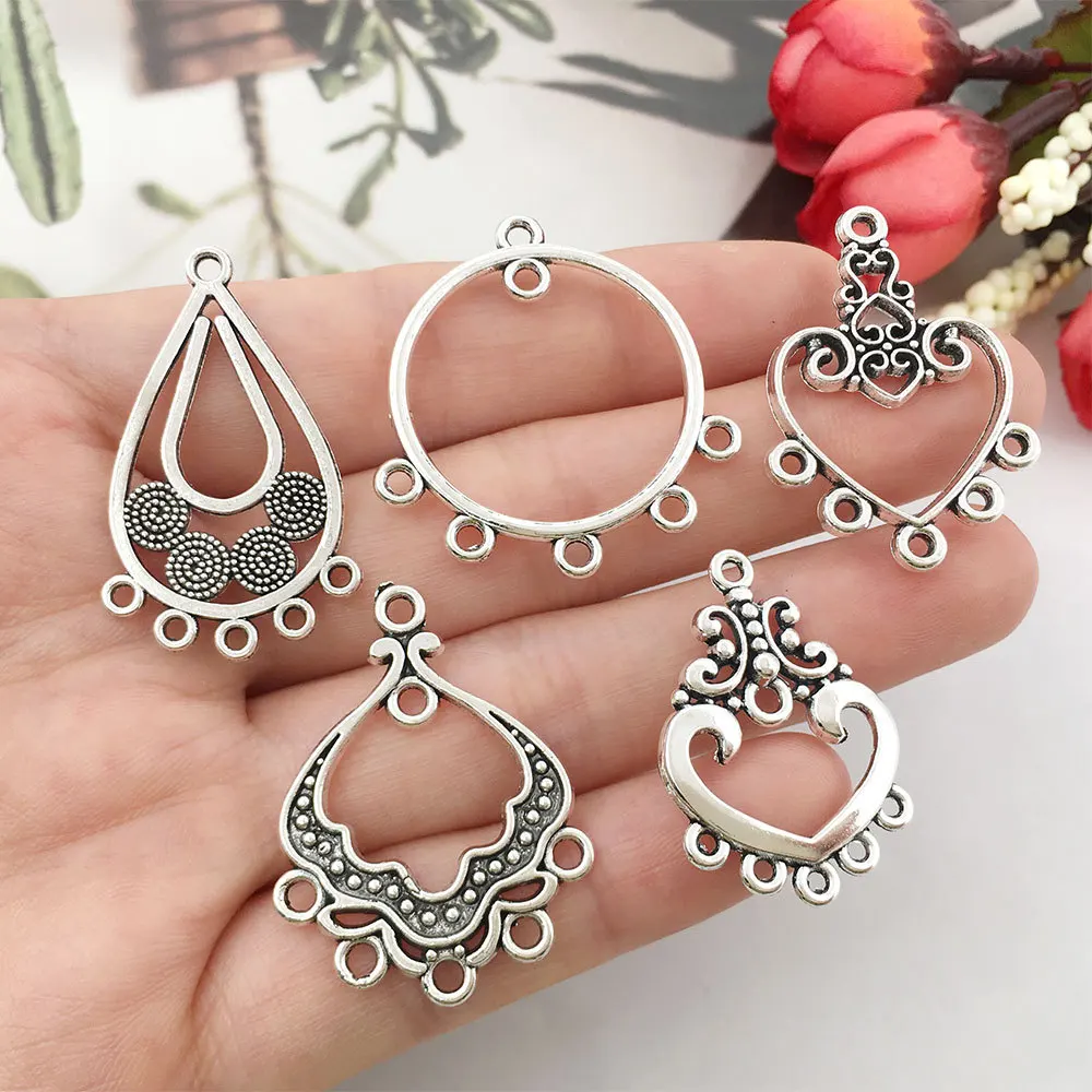 20PCS Retro Ethnic Hanging Head Earrings Connector For Jewelry Making Bracelet Necklace Connecting Link DIY Accessories Supplies