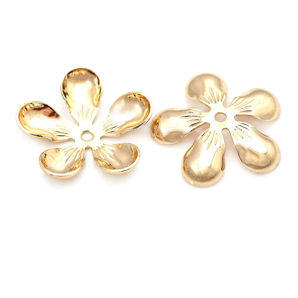 18K Gold Color Brass Flower Beads Caps High Quality Diy Jewelry Making Bracelet Necklace Earrings Accessories for Women