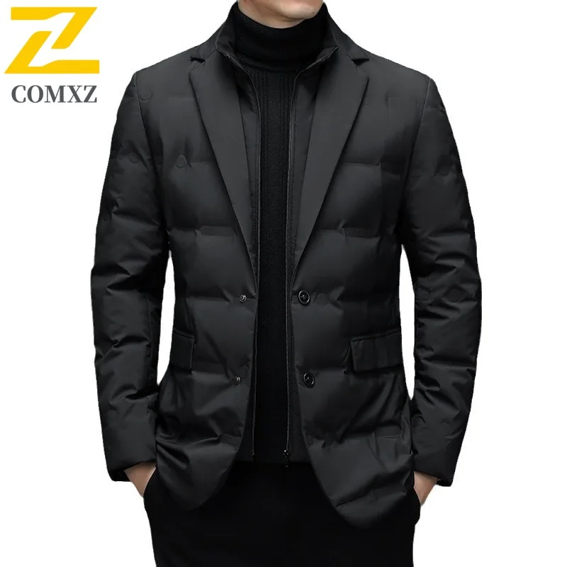 COMXZ Giacca da pane da uomo 2025 Colletto alla coreana Tessuto alla moda a prova di freddo Giacca invernale da avventura sulla neve Cappotto imbottito caldo per il tempo libero all'aperto