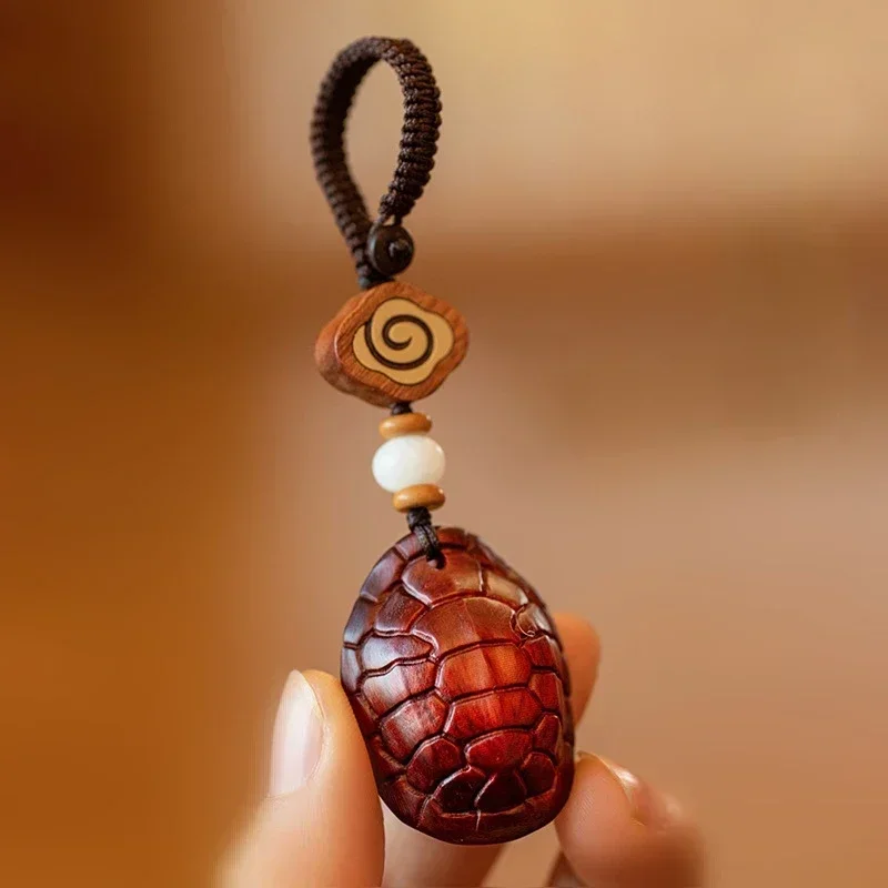 Rosewood Turtle Shell Keychain Mobile Phone Pendant Fortune Turtle Back Male and Female Personality Creative Chinoiserie Gifts