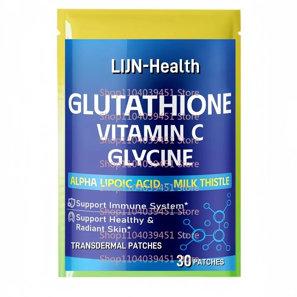 

30 пластырей Прокродермальные пластыри глутатиона с витамином С, Alpha Lipoic Acid & Milk Thistle — поддержка иммунитета и сияющей кожи