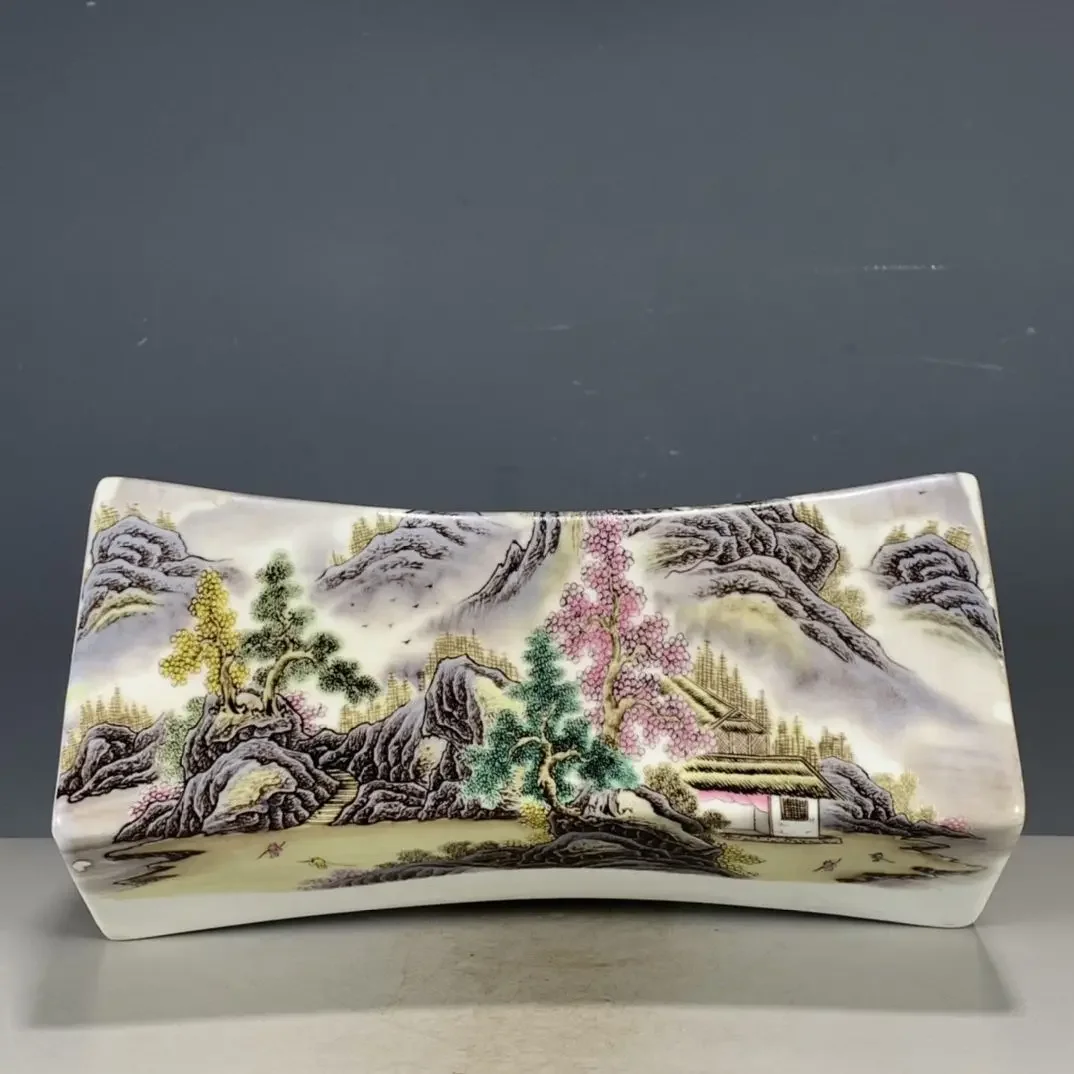 Famille Rose Porcelain Pillow with 