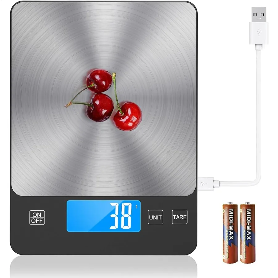 

Grade 33lb Digital Kitchen Scale Precisely Measures Grams and Ounces for Baking and Cooking 304 Stainl Steel