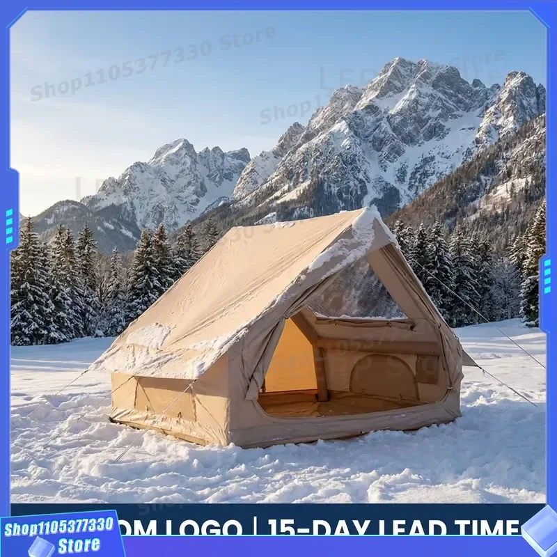 Luxury Glamping Inflatable Tent 6.3sqm Panoramic View TPU Skylight Stargazing Air House for Eco Resort and Glamping Sites