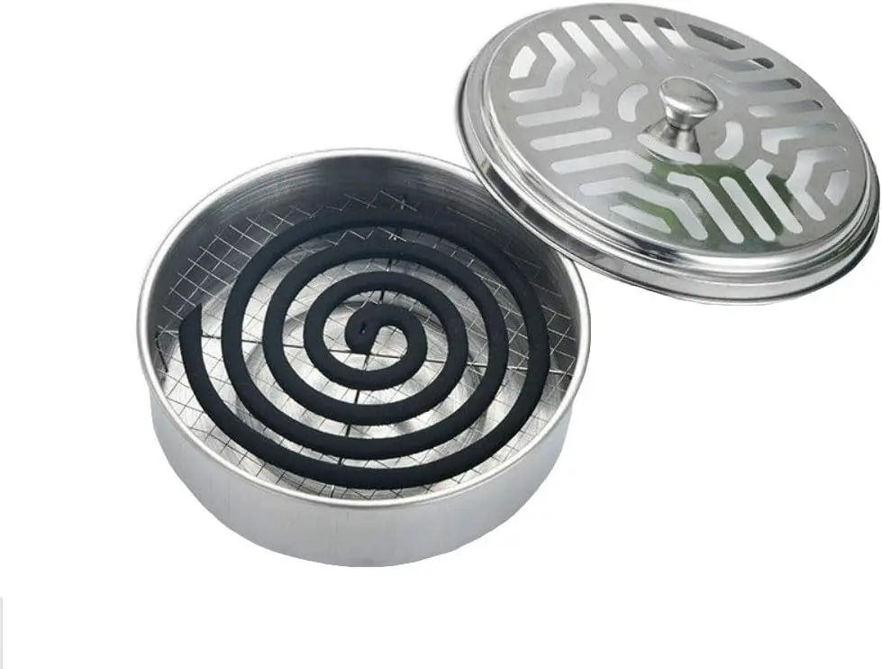 

Sandalwood Coil Holder Metal Sandalwood Burner with Mesh Stand and Cover