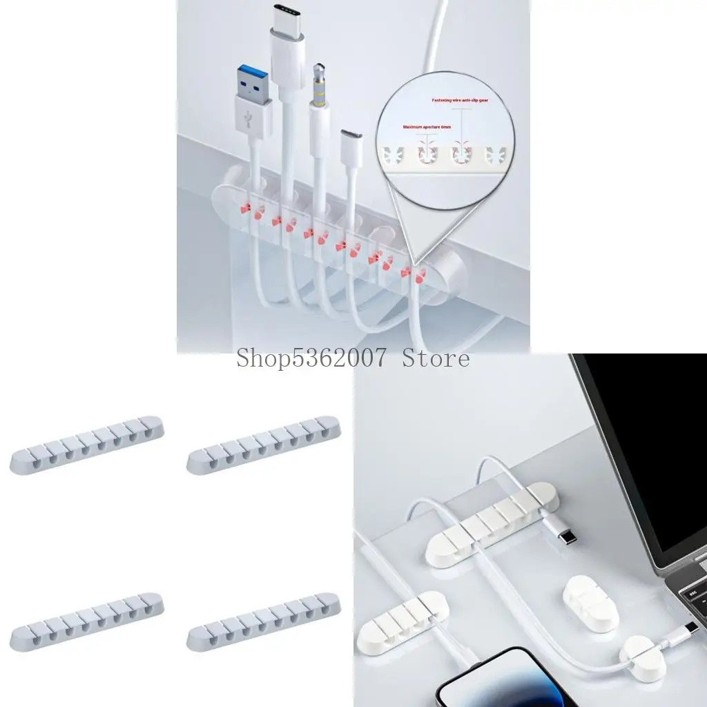 4 Pack Cable Management Organizers Quick Access Cord Organizers Cable Holder Plastic Texture Perfect for Neat Workspaces 40JB