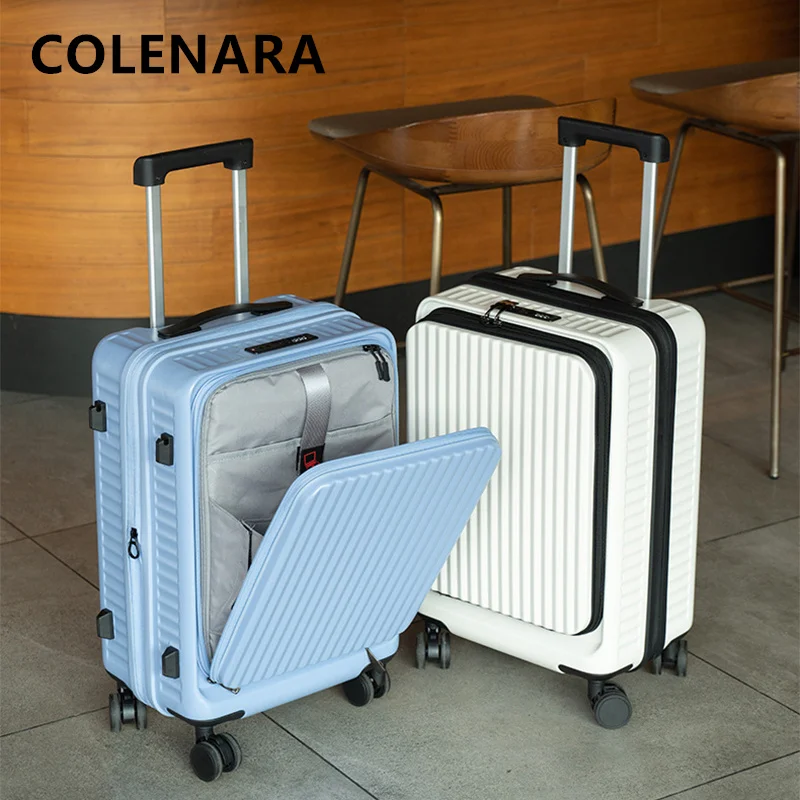 COLENARA PC Suitcase Front Opening Laptop Trolley Case 20 Inches Boarding Box 24