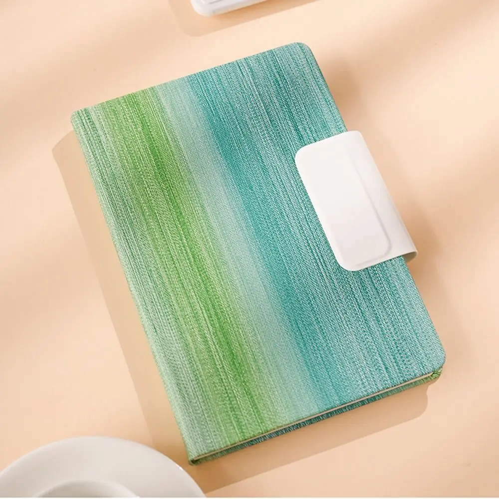 200 Pages A5 Notebook with Magnetic Buckle PU Leather Cover Students Notebook Thickened Paper Horizontal Line Diary