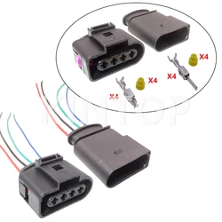 1 Set 4 Pins Male Plug Female Socket 4B0973724 638245-1 1J0973724 1J0973824 Car Ignition Coil Connector AC Assembly For VW Audi