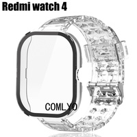 2in1 For Redmi watch 4 Case Glass Screen Protector Strap TPU Clear Smart Watch Band Protective Cover