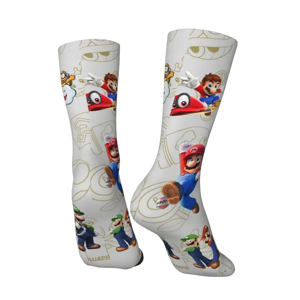 Super Mario-Chaussettes graphiques coordonnantes pour hommes et femmes, bas, doux, mode, cyclisme, cadeau, hiver