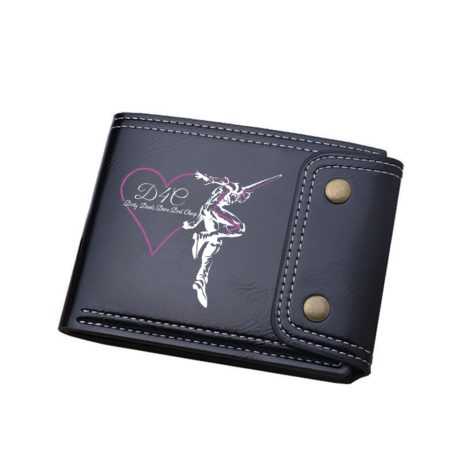 JoJo\'s Bizarre Adventure Anime Short Wallets Cartoon Kujō Jōtarō ID Card Holders Pu Leather Coins Purses Cartoon Money Bags