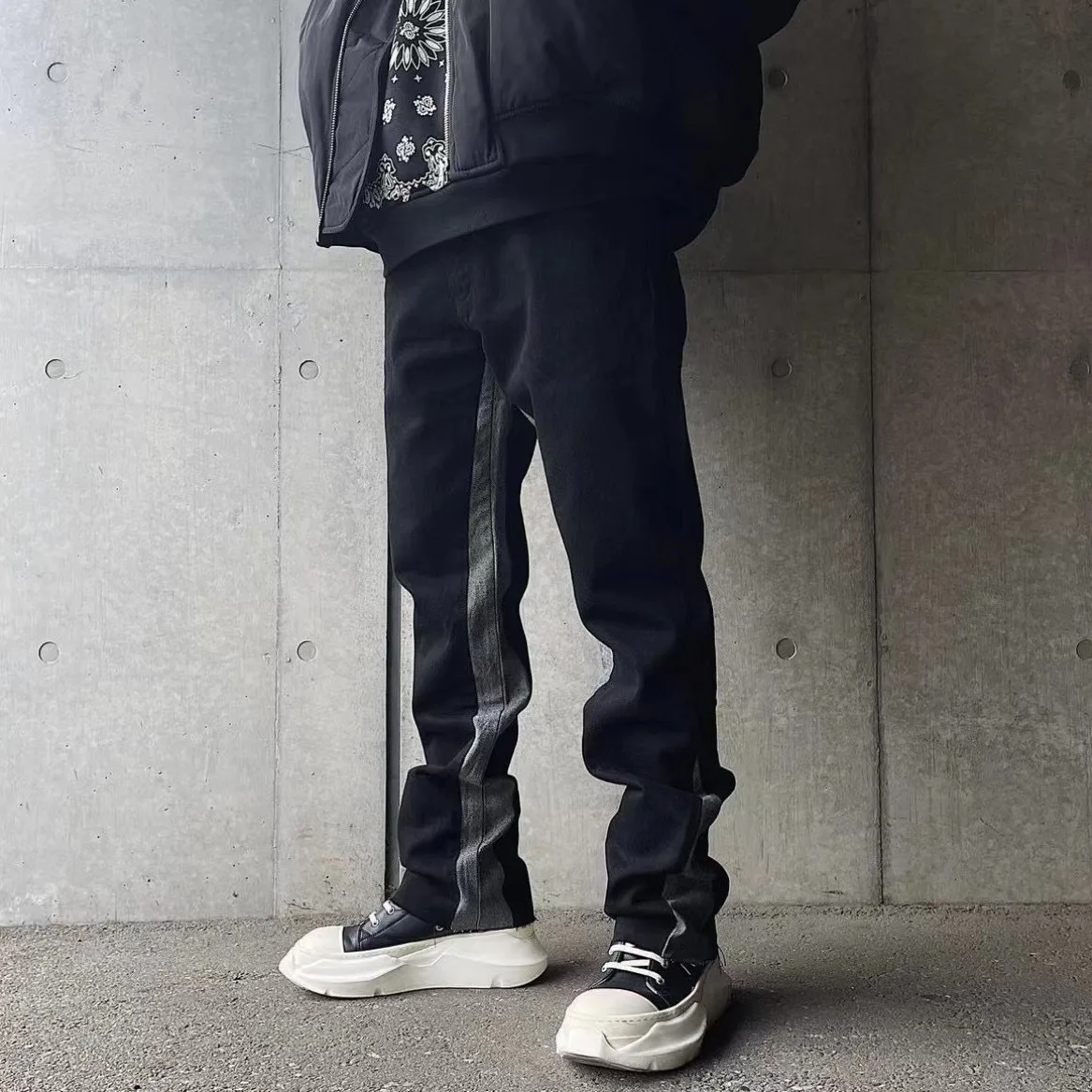 

Винтажные модные мужские повседневные брюки с цветным кодированием, модные простые базовые повседневные джинсовые брюки, мужские уличные джинсы, брюки, одежда