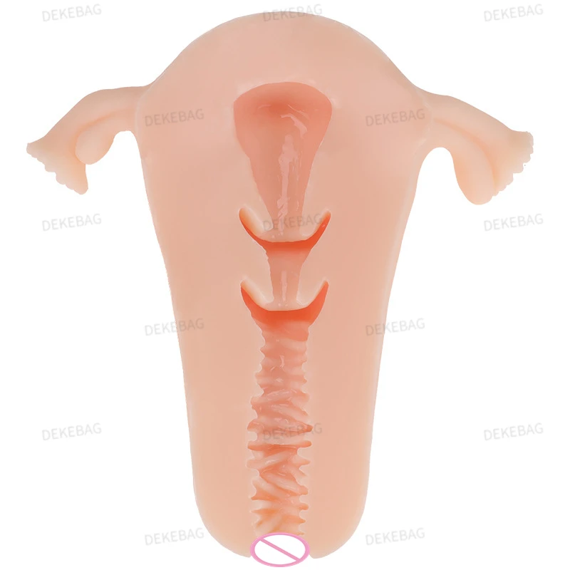 Men\'s Masturbator Female Simulation Uterus Vagina Inverted Mold Aircraft Cup Mouth Bag Cat Pussy with Suction Portable Interest