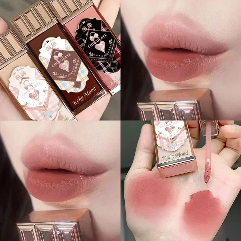 Flower Knows Chocolate Shop Cloud Lip Cream Delicate Clear Thin Autumn And Winter Milk Tea Color