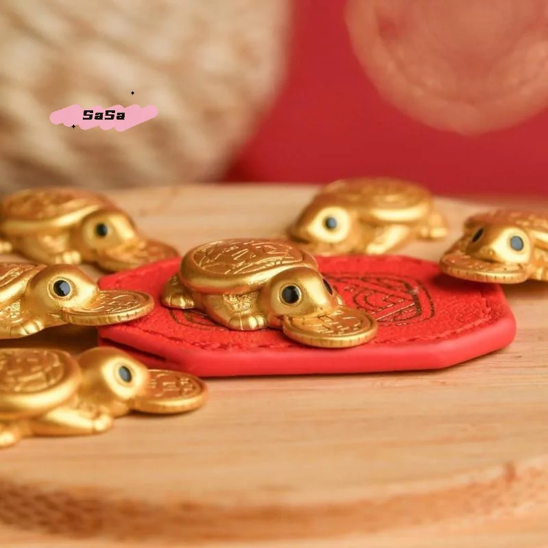 Fengshui Lucky Turtle Wallet Charm Money-Biting Turtle Ornaments for Protection And Financial Stability Decorative Longevity