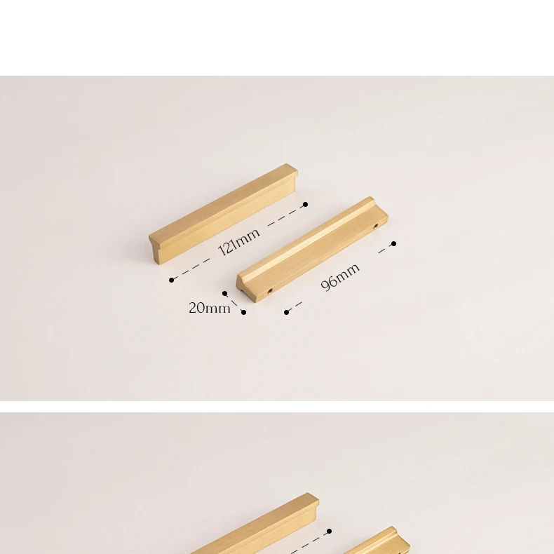 Long brushed brass furniture handle — supplier illustration 20