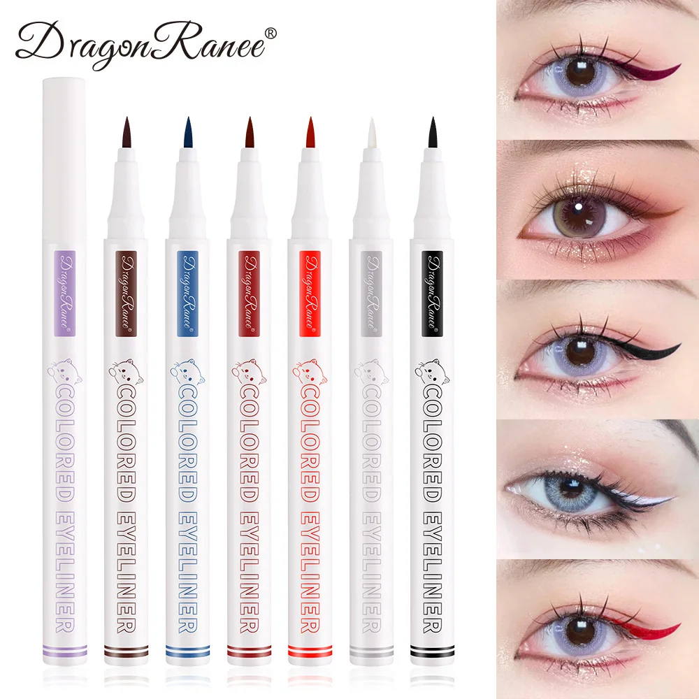 DragonRanee 10 Color Matte Liquid Eyeliner Slim Smooth Design Quick Drying Waterproof Easy To Apply Body Painting Eyeliner Pen