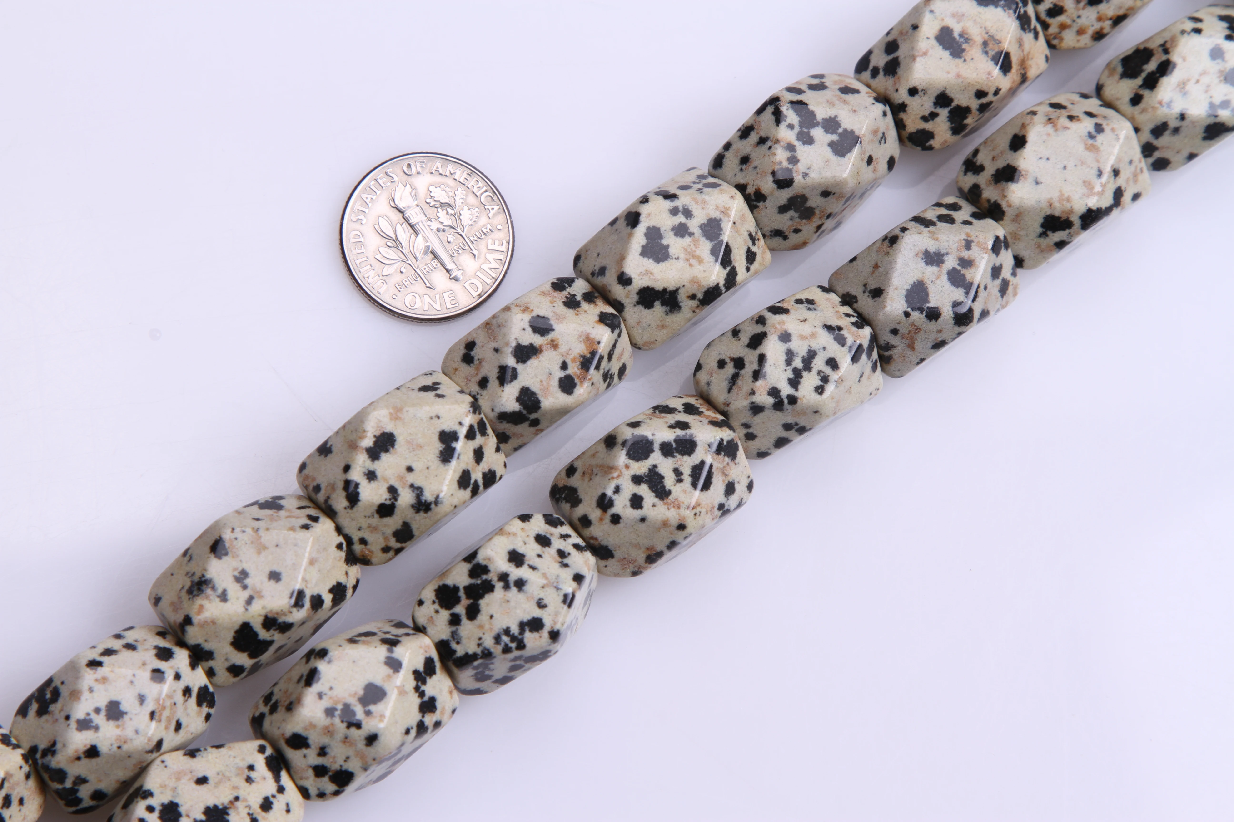 12x18mm Faceted Dalmatian Dalmation jaspers Beads Natural Stone Beads DIY Loose Beads For Jewelry Making Strand 15 Inch